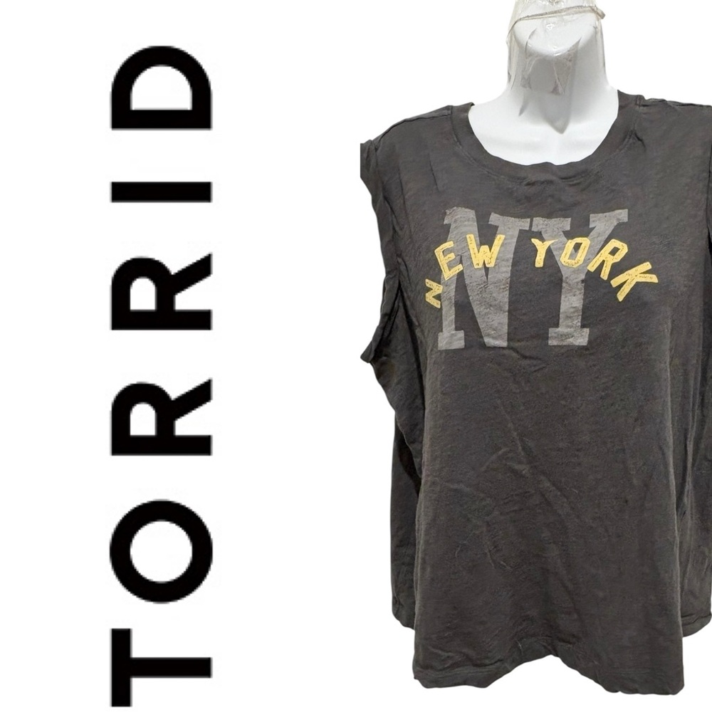 TORRID Women’s Roll-Sleeve Muscle Tank Top New York Size 00/M